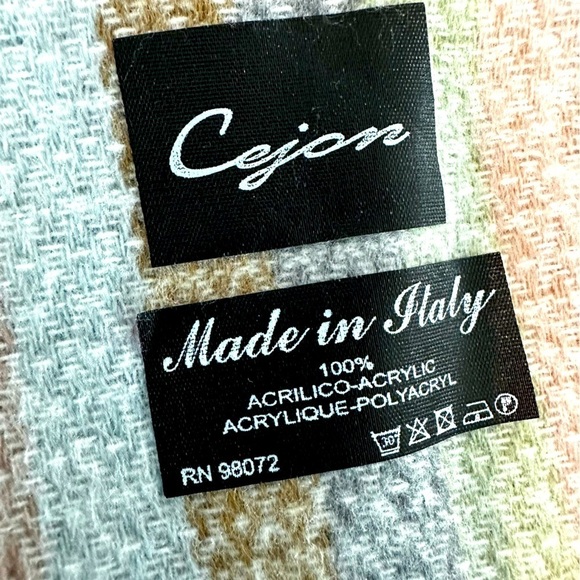 Cejon Made in Italy Pastel Stripe Cashmere-Feel Scarf - Picture 3 of 6